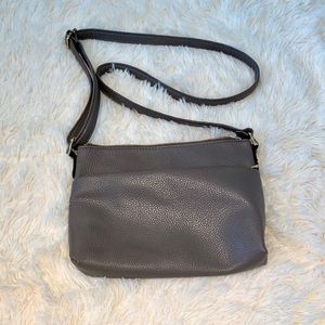 Gray Zip Closure Crossbody Bag